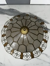 Capiz Shell Lamp Shade Natural Colour With Gold cone shape 30cms vintage Boho