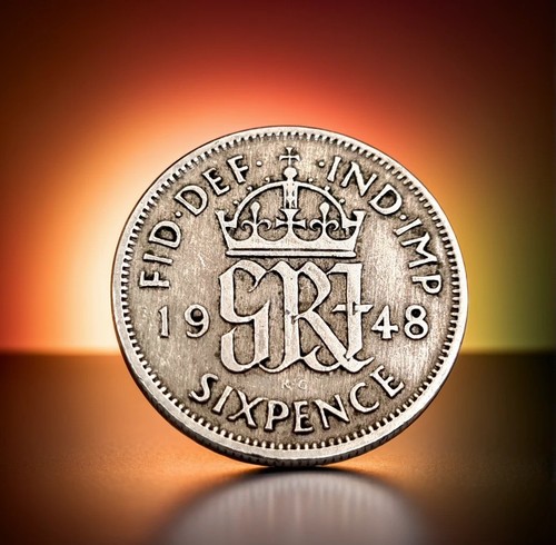 United kingdom sixpence coin - kingdom,