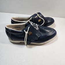 Stylo Matchmakers Vintage Ladies Blue Leather Golf Shoes Spiked Size 5