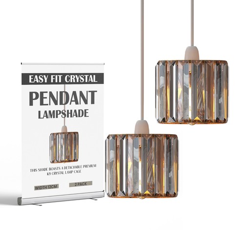 Crystal glass lampshade - glass,