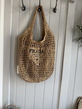 Prada Tote Raffia Straw Beach