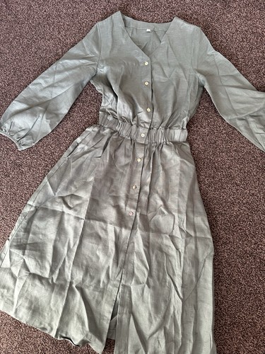 Women khaki midi dress - midi,