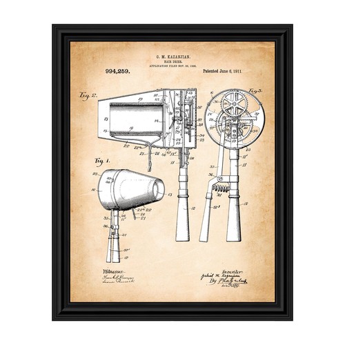 Vintage hair dryer patent - vintage,
