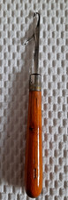 Vintage Wood Handle Latch Hook  Rug making Tool 14cm slim handle