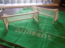 HW SUBBUTEO FOOTBALL PAIR OF SET N "DELUXE" TYPE GOALS WHITE NETS VGC NO BOX