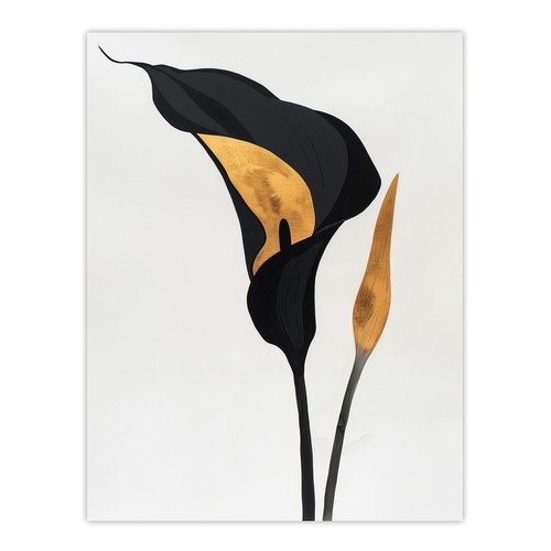 Elegant calla lily black gold - elegant,