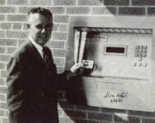 DON WETZEL SIGNED 8x10 PHOTO INVENTED AUTOMATIC TELLER MACHINE ATM BECKETT BAS