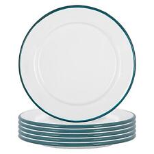 6x White Enamel Side Plates