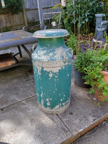 Vintage aluminium milk churn - aluminium,