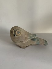 Owl Perched Bird Wood Hand Carved Sculpture Modern Minimalist Primitive Hedwig
