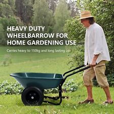 2 Tire Wheelbarrow Garden Cart
