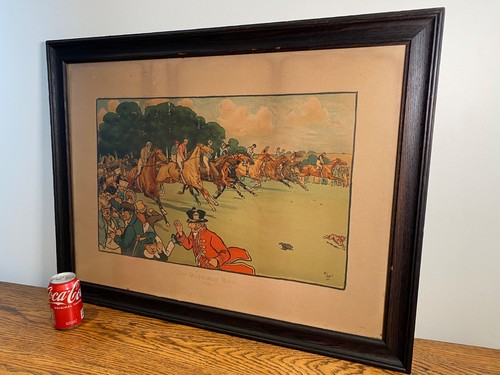 Huge antique print the blue - antique,