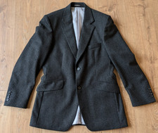 CROMBIE Mens Blazer Pinstripe !00% Wool Charcoal Jacket SIZE Chest 38R
