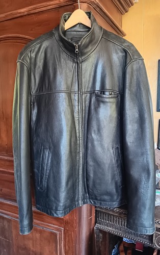 Mens black leather - black, jacket