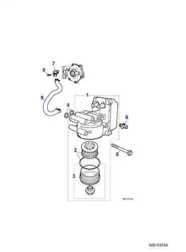 Jaguar engine oil cooler - oil, hose
