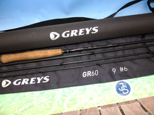 Greys GR60 Toreon 9' 4 pc carbon travel fly rod #6, fine with bag & tube
