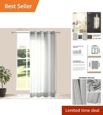 Elegant Grey Blackout Curtains 52x84 Inches - Eyelet Design for Cozy Atmosphere
