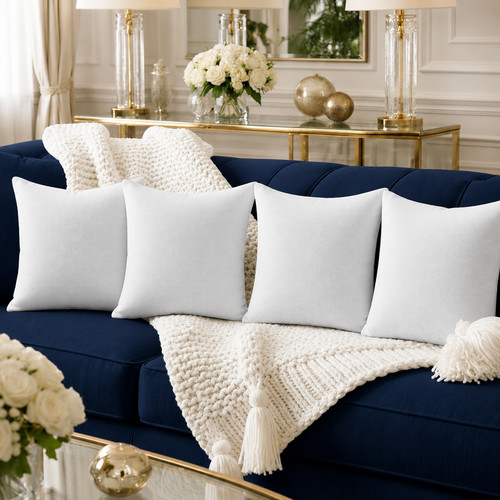 Set white plain 18x18 - plain, 18x18"
