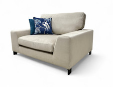 DFS 'Euphoria' Cuddler Chair Stone Sensual Velvet Loveseat Snuggler RRP £800 NEW