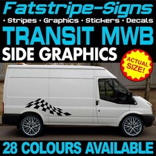 to fit FORD TRANSIT MWB GRAPHICS STICKERS STRIPES DECALS MK6 MK7 CAMPER VAN ST
