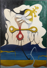 Vintage Landscape Surrealist Oil Painting. Brian Willey Slade School of Art.