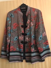 ZARA FLORAL CARDIGAN JACKET WITH TOGGLE CLOSURE. SIZE SMALL - BLOGGERS FAVE