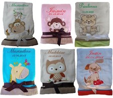 Cute Soft Baby Blanket Embroidered with Name Snuggle Blanket Kids Blanket Blanket