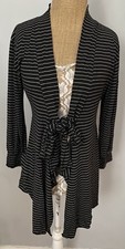 The Masai Clothing Company Black/White Striped Print Viscose mix Cardigan Size S