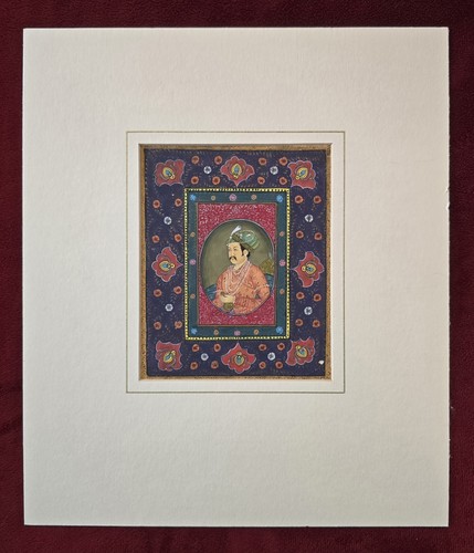 Mughal style gouache portrait - mughal,
