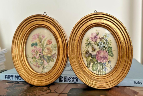 Pair flemish school flowers - of,