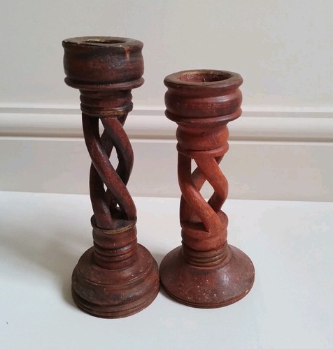 Pair vintage wooden - of, open