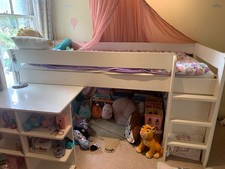 stompa white mid sleeper bed