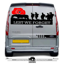 Lest We Forget LARGE Car Van Window Vinyl Decals Stickers Poppy Camper Caravan