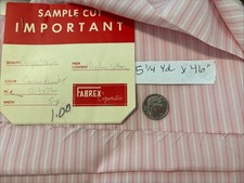 VTG Fabric Orlon Cotton Pink Stripe Fabrex 5.25 yards x 46" NEW Sewing