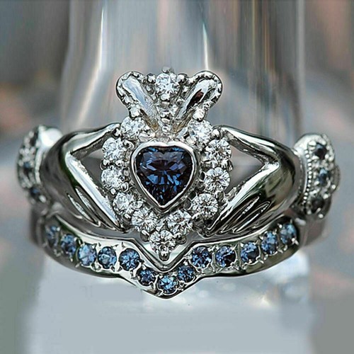 Claddagh heart engagement set - claddagh,