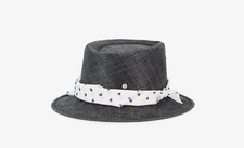 MAISON MICHEL ED STRAW HAT WITH POLKA DOT BAND