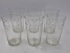 Set of 6 Fostoria Starfire Vintage Tumbler Water Juice Glasses Clear