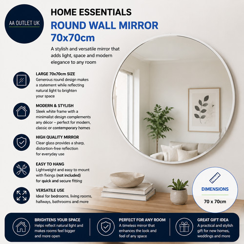 Home essentials white round - white,