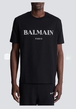 Balmain Paris Men's T-Shirt Black Cotton Size XXL