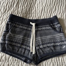 Jack Wills Blue Fair Isle/Snowflake Pyjama Shorts Womens UK8 - VGC