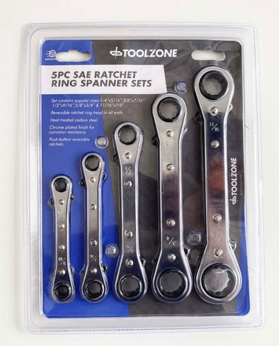 Flat ratchet ring spanner - flat, set