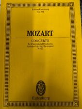 Mozart Clarinet Concerto Eulenburg Miniature Score.