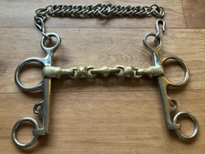 Waterford Pelham gold coloured mouth double link curb chain (3608) 5.5” 