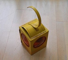 Original Vintage Dorman Yellow Metal Road Works Lamp & Burner.