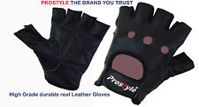 Weight Lifting Gloves Real Leather Body Building Gym Training Fitness New