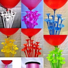 Balloon Sticks and Cups No Helium Choose 10 Colour Stand Quantity Party Birthday