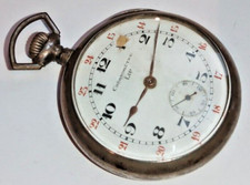 Antique LIP CHRONOMETRE Solid silver Gents Swiss Pocket Watch c1920 for repairs