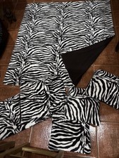 Faux Fur Brown Cream Zebra-print Throws X 2 Plus 3 Cushion Covers And Inners …