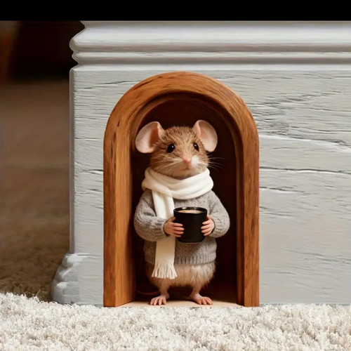Mouse hole wall sticker - wall,