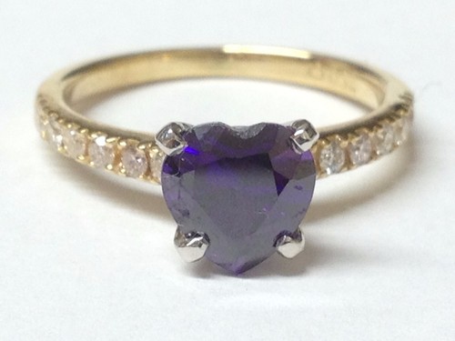 Heart amethyst and - and, diamonds